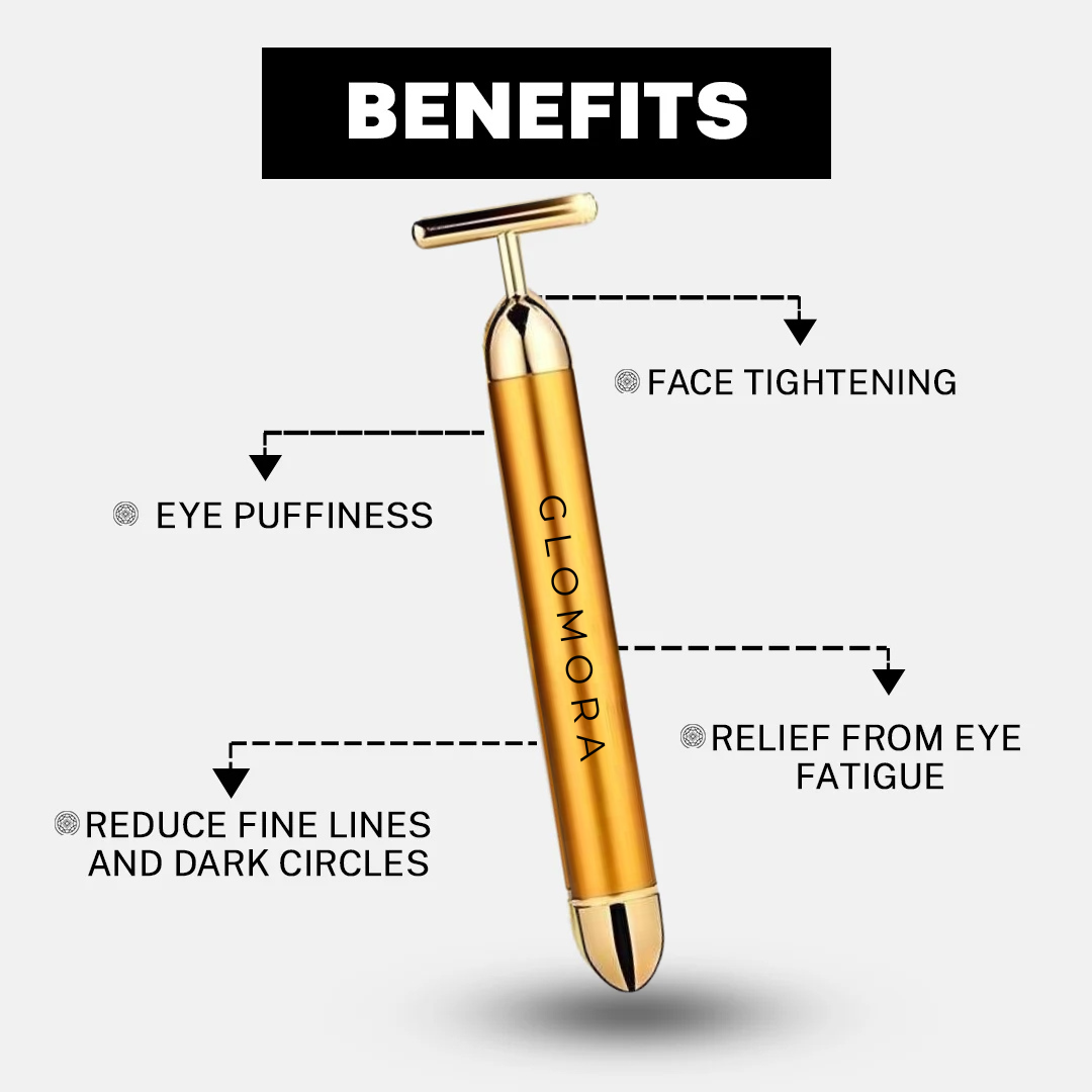 Glomora 24K Face Massager| Gold Platted Electric Massager For Face Skin Care